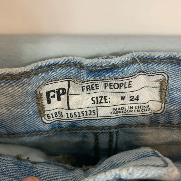 Free People Raw Hem Button Fly Denim Shorts - Picture 3 of 3